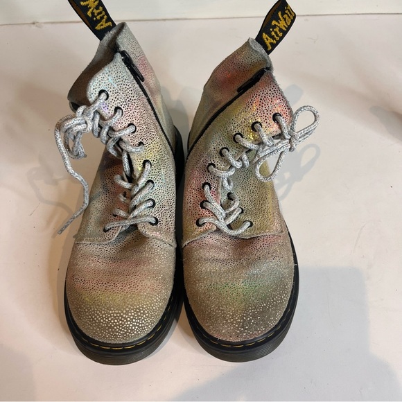 Dr Martens |1460 Pascal J Rainbow Iridescent Boots Kids Youth Size 4M 5L Lace Up - Picture 3 of 7